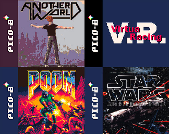 Another World, Poom, Virtua Racing and SW:Attack on the Deathstar on Pico8!